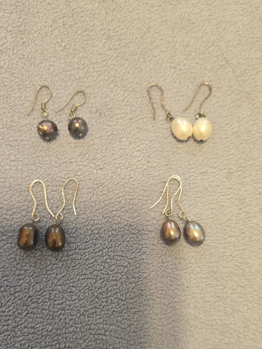 4 Pair Of Pearl Drop Dangle Earrings Multi-Color Freshwater Pearl Earrings Gift